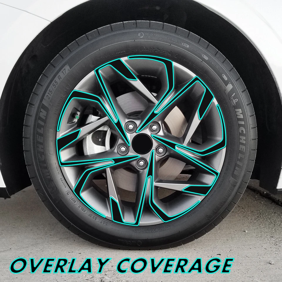 Superposición de vinilo apagón eliminación de cromo para Hyundai Sonata 2020-23 ruedas de 17" Foto 2 de 4