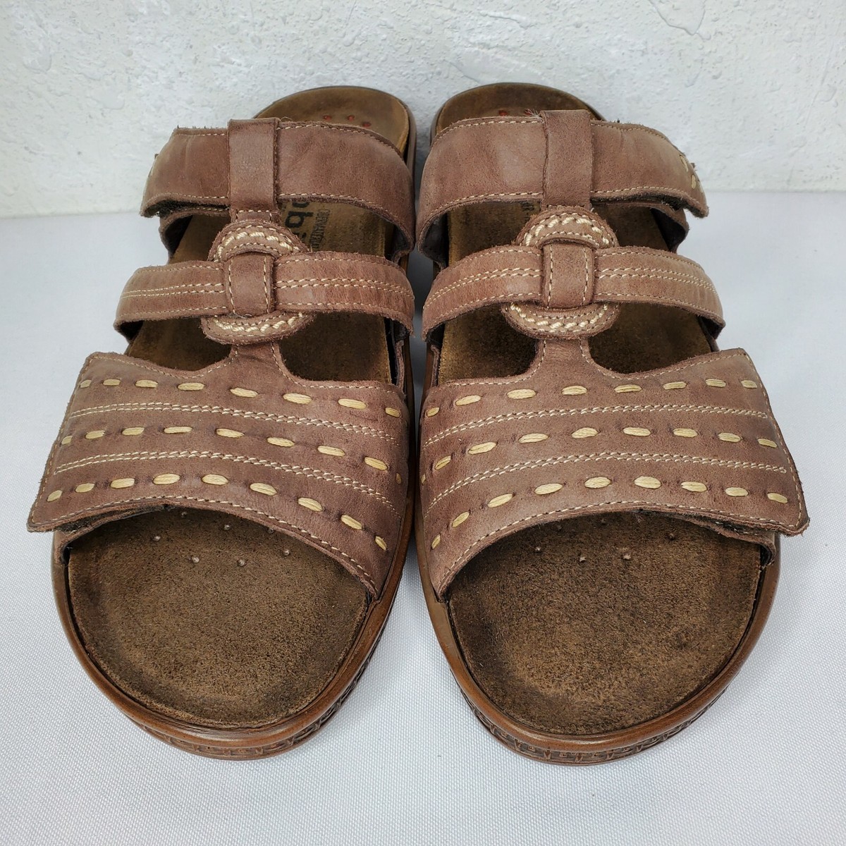 Mephisto Relax Mobils Brown Leather Slip Ons Heel Slides 