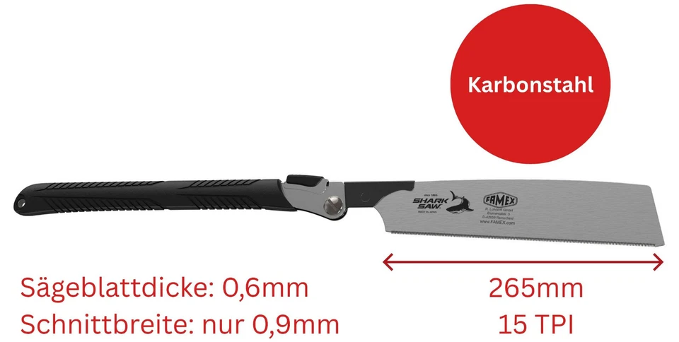 FAMEX 5525 Japansäge Kataba Zugsäge Handsäge Klappsäge Holzsäge Klappbar 265mm - Bild 3 von 4