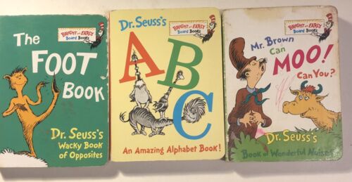 Dr Seuss Lot Of 3 Mini Books ABC Foot Book Mr Brown Can Moo Can You