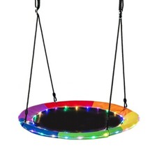 Waterproof Saucer Tree Swing Outdoor Garden Adult Gift Kids w/Adjustable Lights