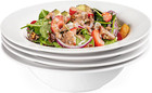 Set of 4 Rimmed Pasta Bowls, 22 OZ Wide Rim Pasta Plates, Large Salad Serving