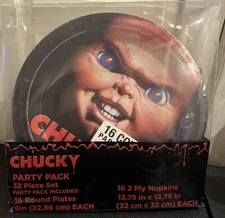 Child's Play Chucky: 32 Piece Party Pack (16 Plates/16 Napkins) Halloween Party