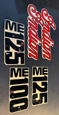 LOT OF VINTAGE INDIAN MOTORCYCLE MINI-BIKE DECALS STICKERS ME 100