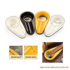 Galiner Travel Ceramic Cigar Ashtray Portable Small Mini Size 1 CT Cigar Holder