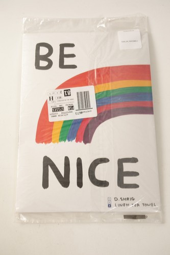 David Shrigley Tea Towel (F4R) Be Nice Rainblow (JSF6) Third Drawer Down Linen