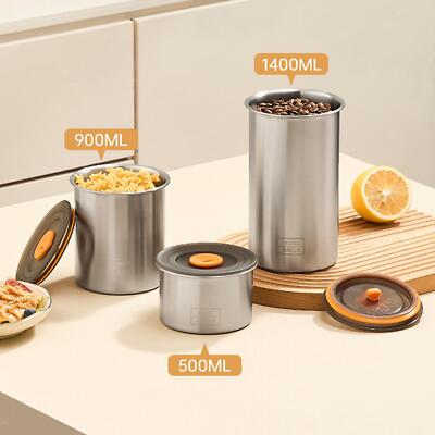 Kaffeebohnen Vorratsdose Edelstahl Tee Zucker Kanister für Mehl