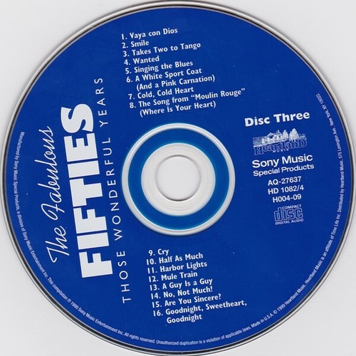 The Fabulous Fifties: Those Wonderful Years CD 3 Discs Oldies Like new! - Picture 3 of 5