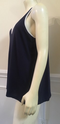 Nautica Sleepwear WN SZ LARGE SLEEPSHIRT RED White & Blue Cotton Bl Sleeveless - Picture 3 of 11