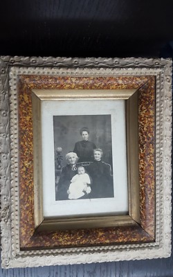 Vintage 1904 Picture Frame Victorian Four Generation Black White ...