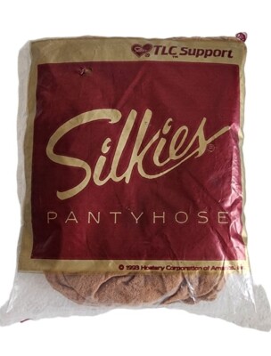 Silkies TLC Support Total Leg Control Pantyhose Vtg  Large Nude New Sealed 1994