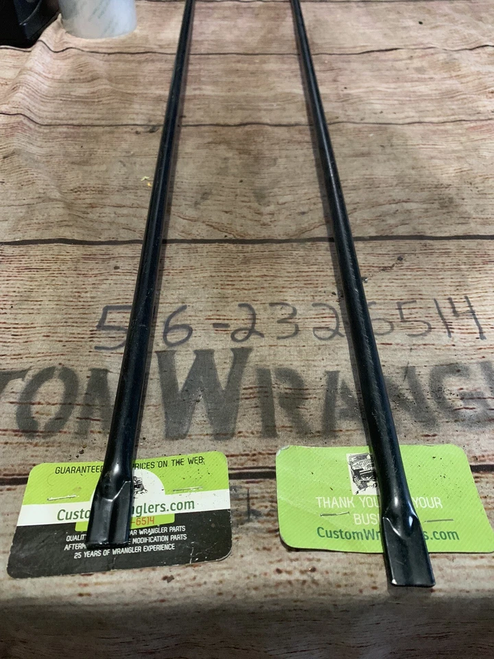 Jeep Wrangler TJ Rampage 1997-2006 sin marco techo blando juego de 2 barras de soporte de viento Foto 3 de 4