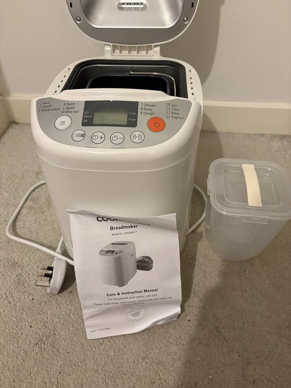 Cookworks Bread Maker EHS20AP-P + All Accessories & Instruction Manual – Working
Opens in a new wind