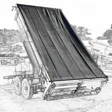 Dump Trailer Tarp 7'X16' - Heavy Duty Dump Truck Mesh Tarp with Double Pocket...
