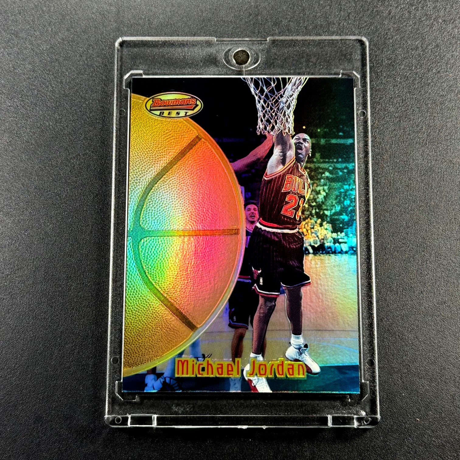 MICHAEL JORDAN 1997 TOPPS BOWMAN'S BEST #60 REFRACTOR PARALLEL CARD BULLS NBA MJ