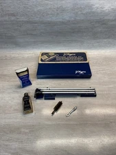 VTG JC Higgins NO. 2140 Shotgun Cleaning Kit Navy Blue Metal Case With Sleeve