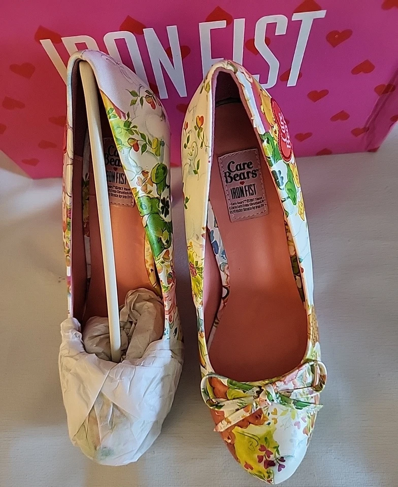Iron Fist Care Bears Spring Fling Plataforma Pastel 4 Pulgadas Tacones Para Mujer 7 NUEVO EN CAJA Foto 4 de 4