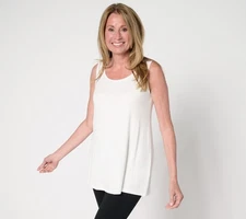 LOGO Layers by Lori Goldstein Women's Top Sz S Knit Essential Tank White A701172