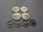 Lot  of   4   Canadian    Silver   Quarters    &   4   dimes   AU