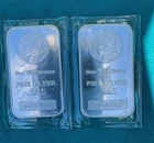 2 ~ 1 oz .999 FINE SILVER BARS Morgan Dollar Design from Highland Mint ~ Sealed