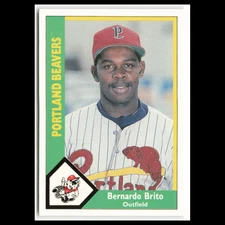 Bernardo Brito #23 1990 CMC Pacific Leauge Portland Beavers Baseball Card MLB NM