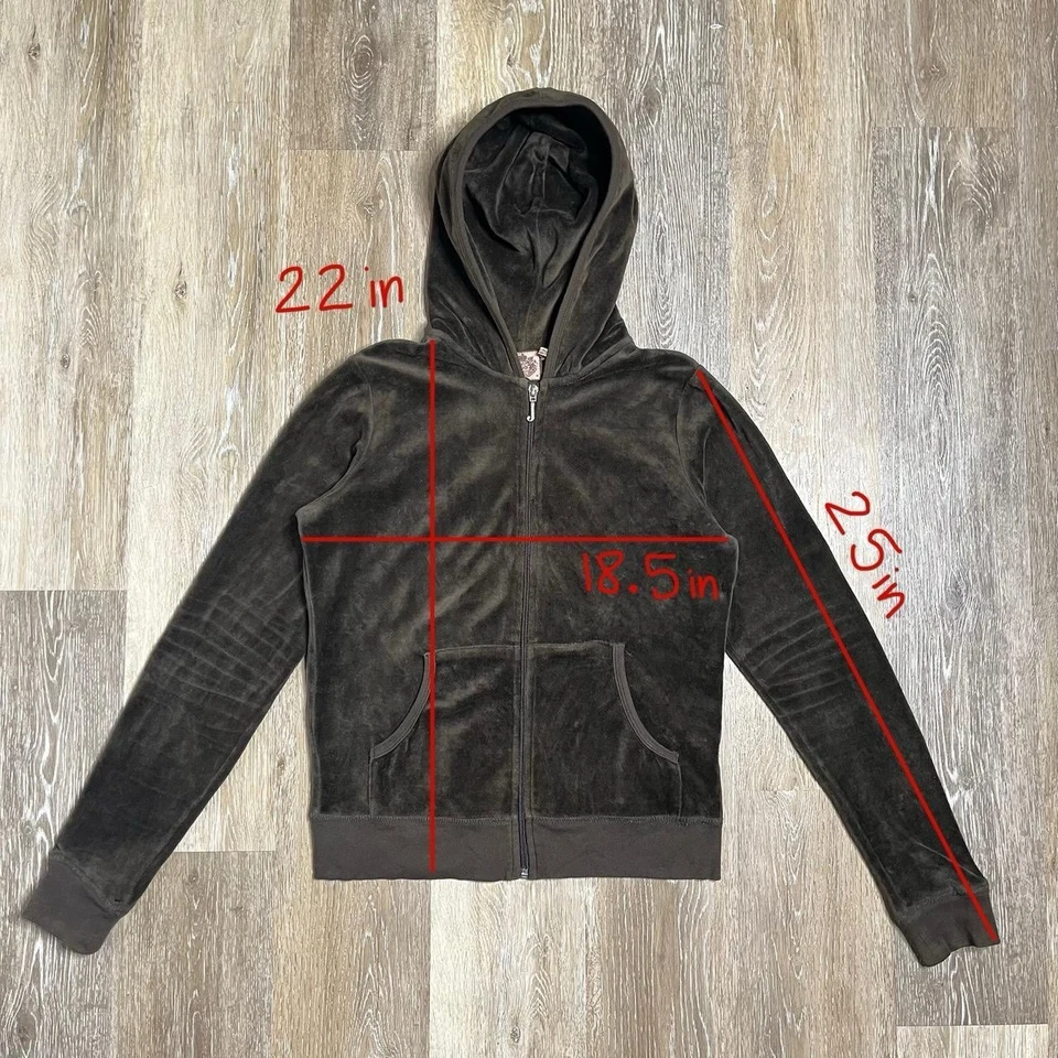 винтажный y2k juicy couture принцесса велюр толстовка с капюшоном размер M - Изображение 2 из 4