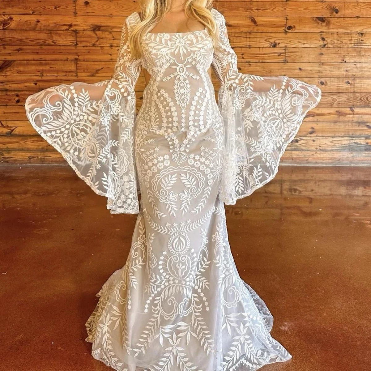 White Lace Long Sleeve Dresses for Women for sale | eBay