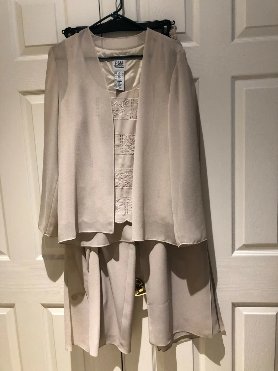 Silver Chiffon 3 Piece Trouser Suit