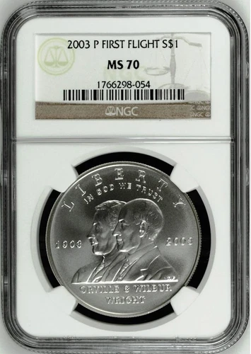 2003 P FIRST FLIGHT Silver Coin $1 NGC MS 70 MS70