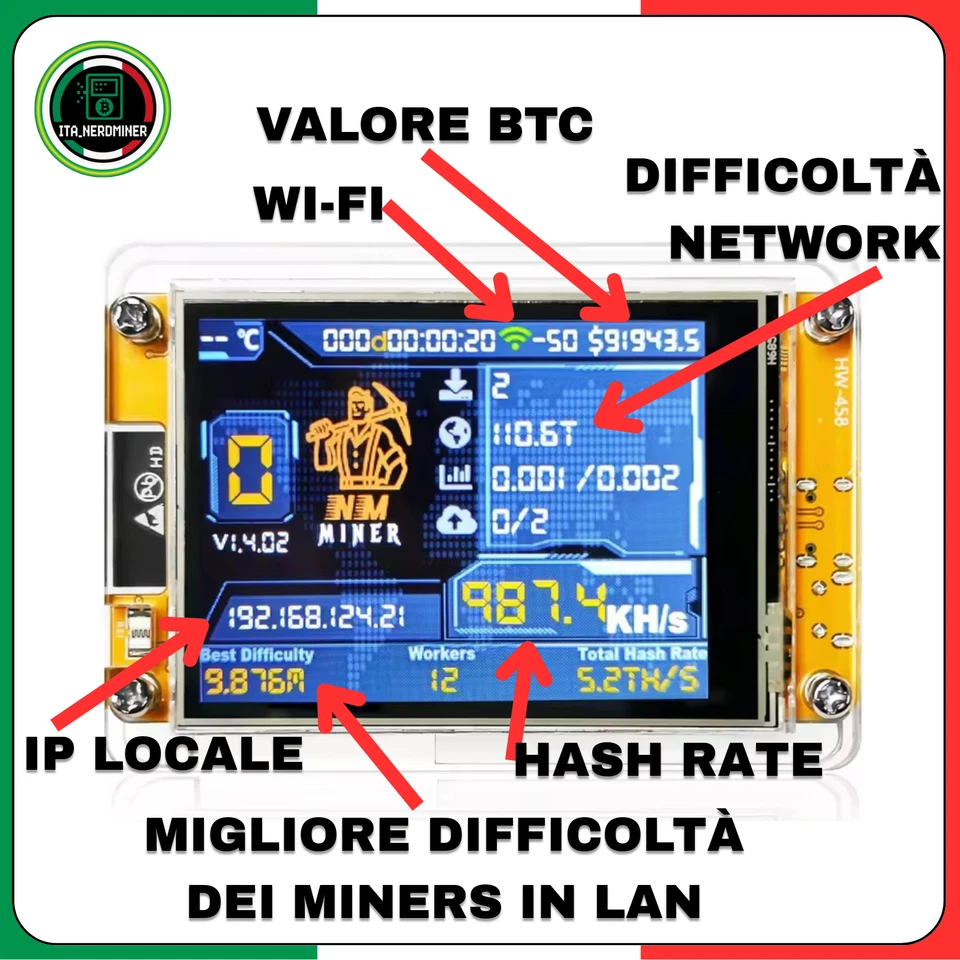 Bitcoin Miner NerdMiner 1000KH/s!! 🇮🇹 Spedizione Gratis *NMMiner* - Immagine 2 di 4