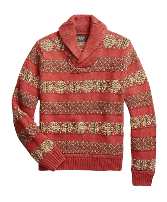 Ralph Lauren RRL Red Intarsia Knit Linen 1940