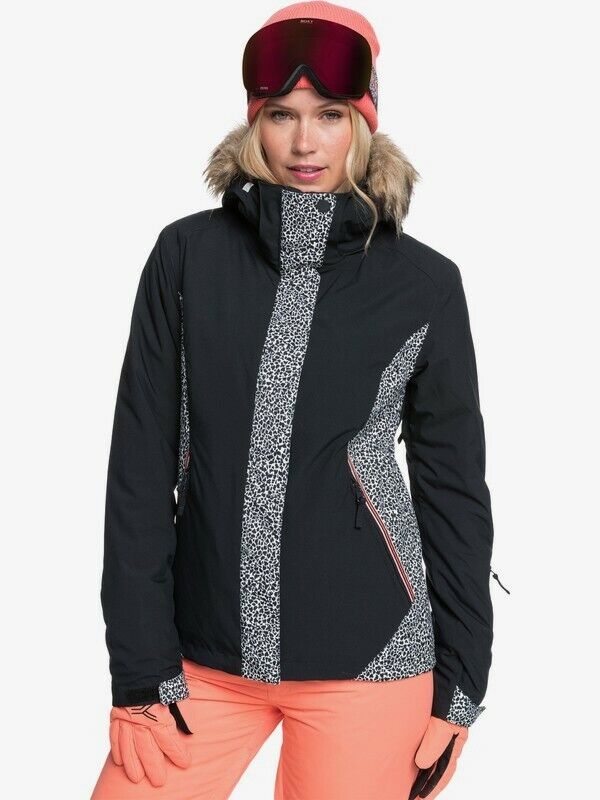 zuurgraad Gespecificeerd Terminologie Roxy Jet Ski - Snow Jacket for Women snow Ski Jacket Ladies Pop Animal  Black | eBay