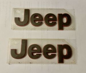 5" long 2018-2020 Jeep Emblem Grey/Red Nameplate Badge 