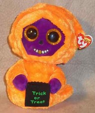 2017 TY Beanie Boos Large 9" SKELTON Orange Purple Reaper Halloween NEW MWMT