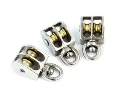 SMART HOUSE GB 12 mm Diameter Metal Double Sheave Swivel Eye Rope Pulley For 4mm Rope