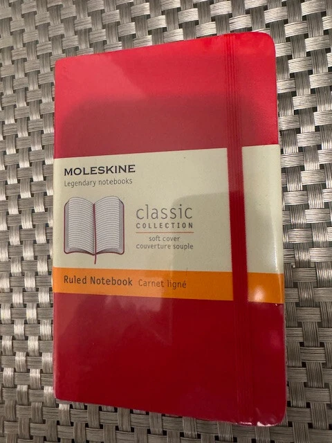 NEW Moleskine RULED Notebook SOFT RED COVER POCKET SIZE 4597 SEALED