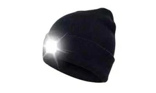 Unisex Rechargeable LED Beanie Hat Knit Light Up Headlamp Cap USB-7 Colors
