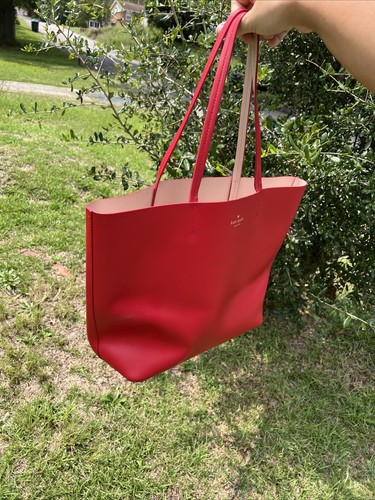 Kate Spade Red Leather Tote Bag / Shoulder Bag - Picture 11 of 13