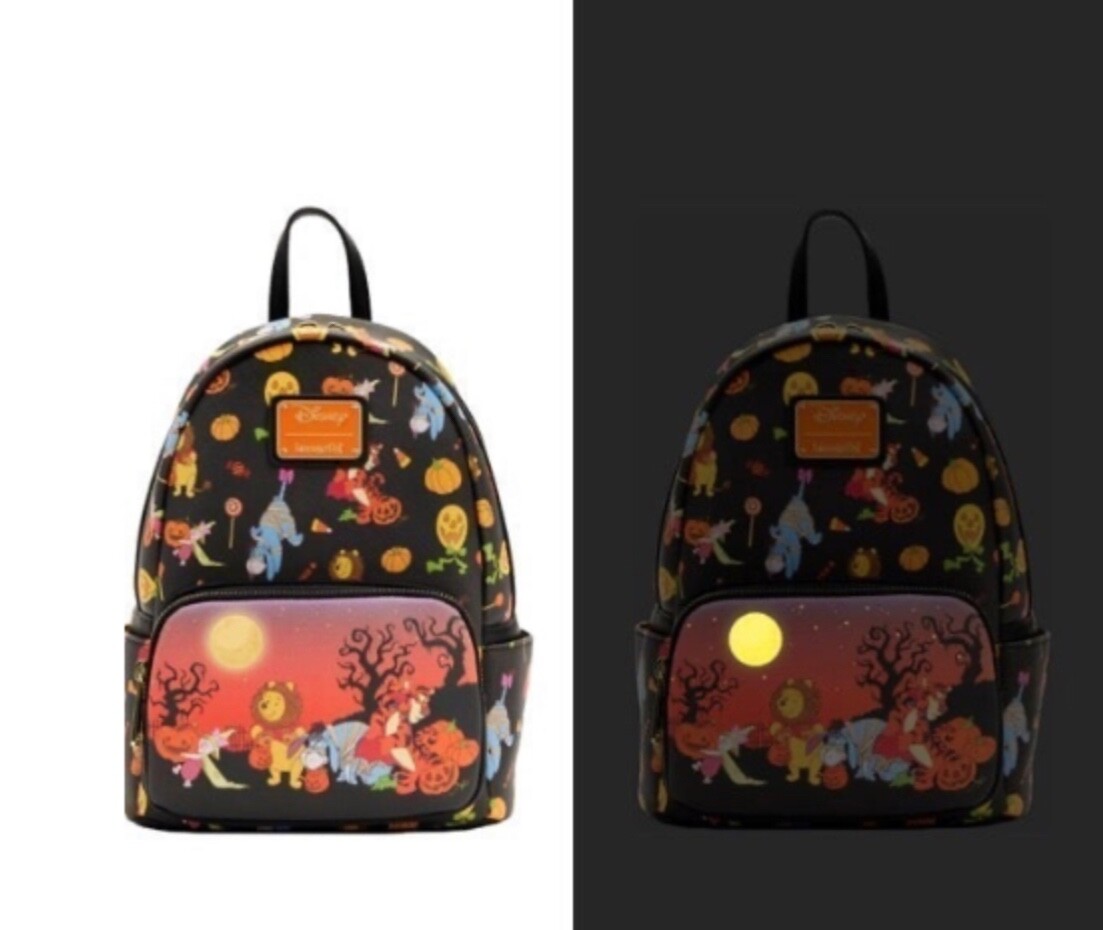 Loungefly Winnie the Pooh Halloween Group Glow Mini Backpack  display picture 3
