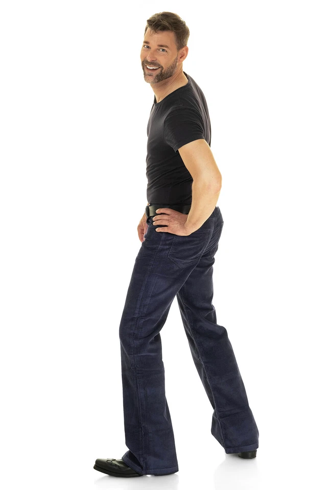 Comycom Herren Cord Bootcut Hose navy blau - Bild 2 von 4