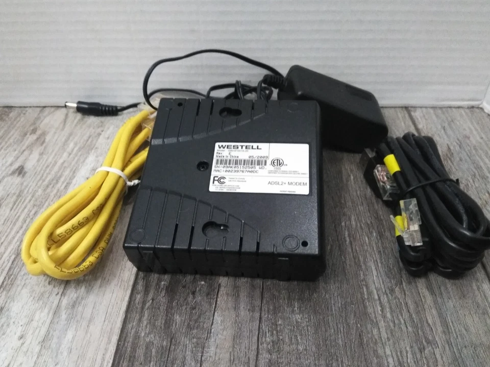 WESTELL G90-610015-20 ADSL2+ MODEM ( W/POWER CORD & CABLES) - Image 4 of 4
