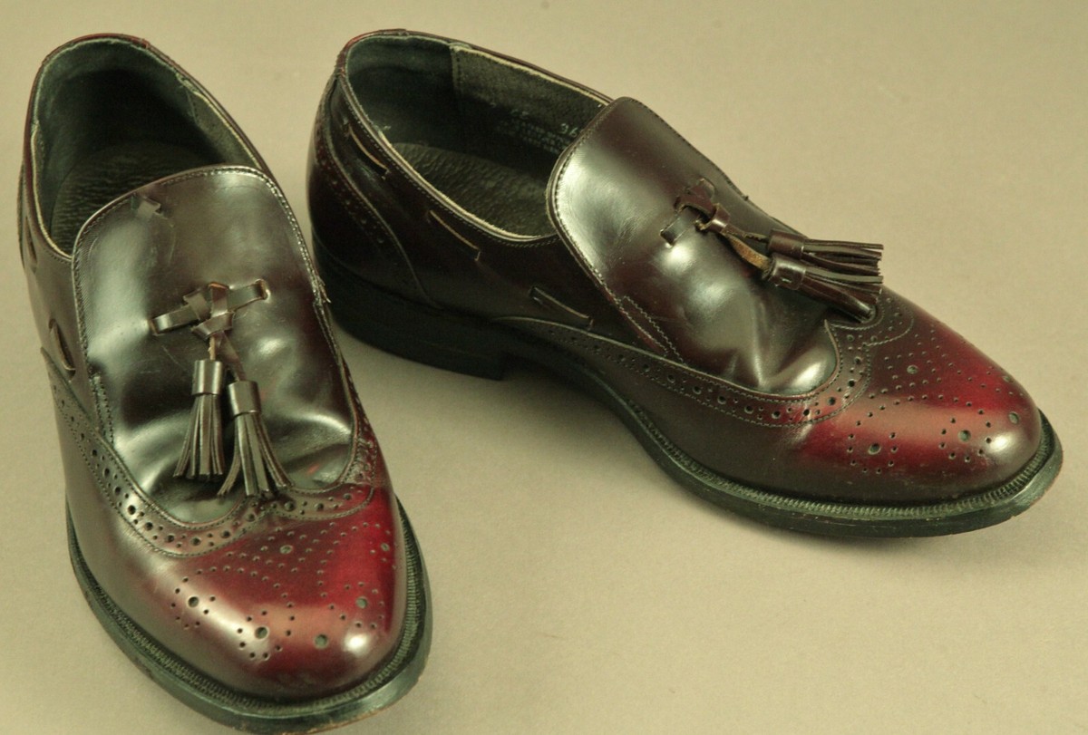 O\'Sullivan Executive Imperials Burgundy Leather Tassel Wingtip Slipon Loafer 12C Men main image 2