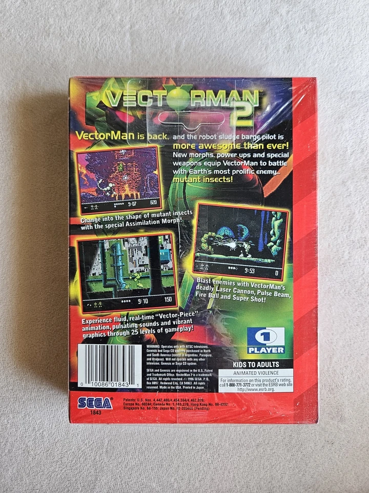 VECTORMAN 2 FIRST PRINT MADE IN USA SEGA GENESIS NEW SEALED - Image 2 of 4