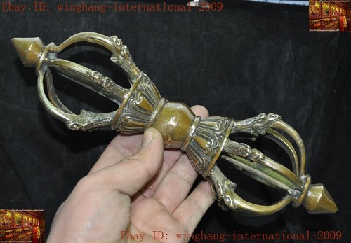 Tibetischer Buddhismus Tempel Bronze Vajra Dorje Phurpa Exorzismus Talisman Faqi Statue - Bild 1 von 9