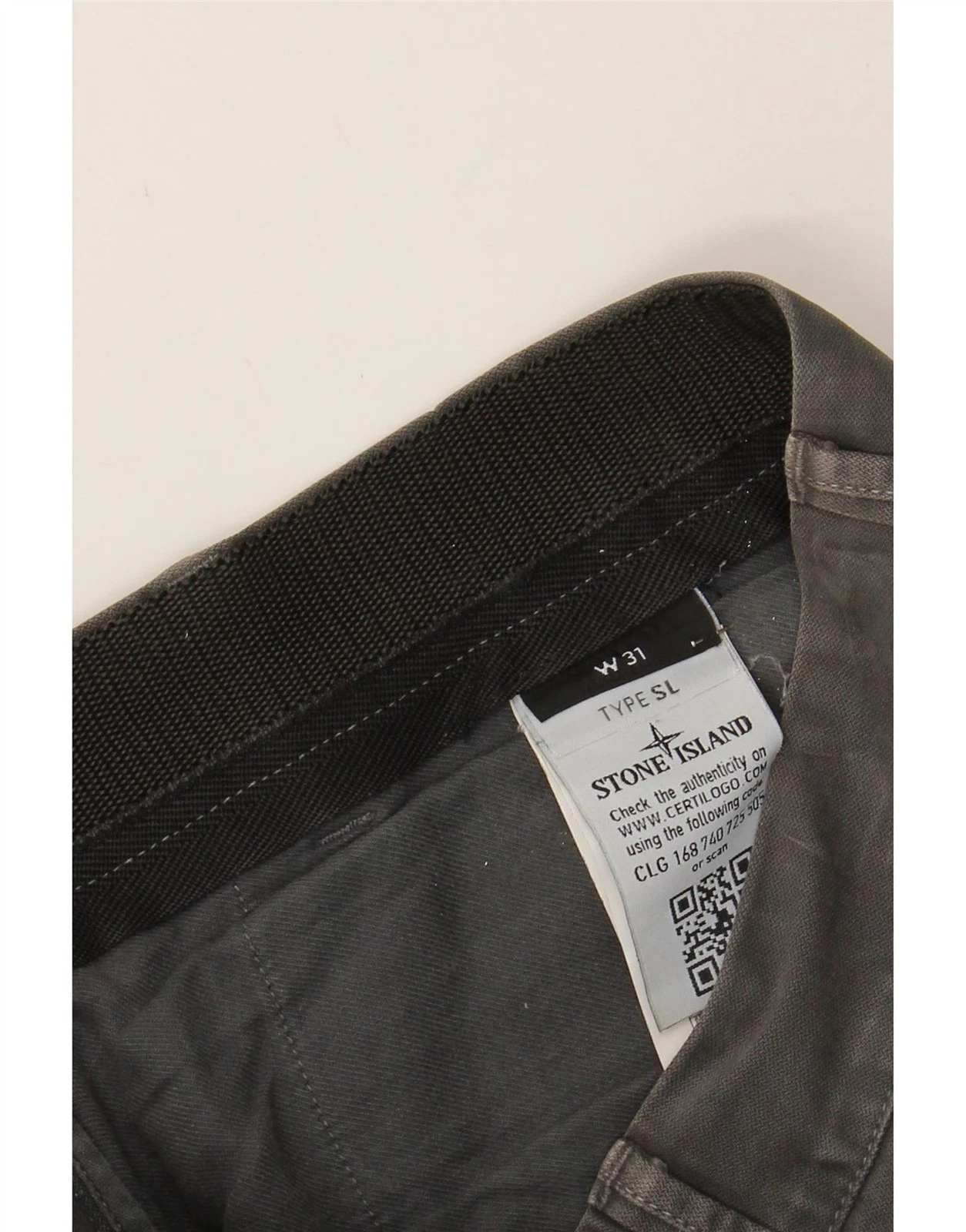 STONE ISLAND Pantalone chino uomo slim W31 L34 grigio cotone AB11