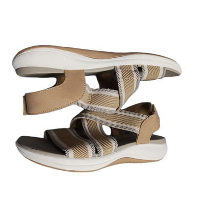 Clarks Cloudsteppers Mira Lily Sandals Womens US 9W Multi Open Toe Hook & Loop