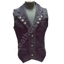 Men Steampunk Military Vest Gothic Style waistcoat Pentagramme Lace Waistcoat