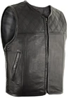 Mens Club Leather Vest Biker Vest Hunter Pattern Motorcycle Vest Leather Cowl Cowl