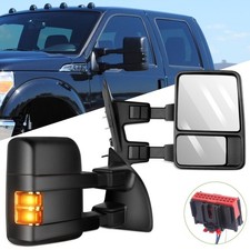 Pair For 08-16 Ford F250 F350 F450 F550 Super Duty Towing Manual Signal Mirrors