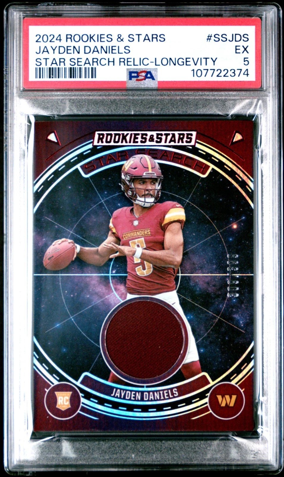 Jayden Daniels Panini Rookies & Stars Star Search Relics #SSJDS Longevity